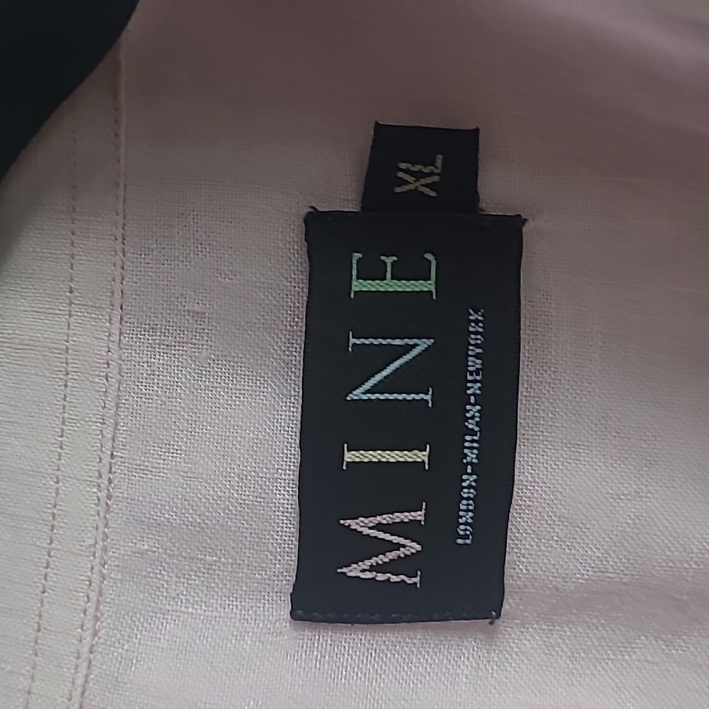 MINE Light Pink Men's Button-Up Shirt Size XL 100% Linen - Picture 5 of 10